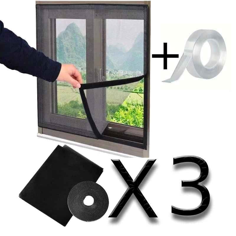 PACK DE 3 Moustiquaire pour fenêtre adhésif - Image 1